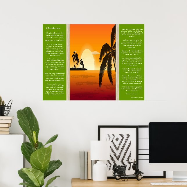 Posters en silhouette du palmier Desiderata (Bureau à domicile)