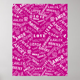 Posters Love Texte - Couleur personnalisée