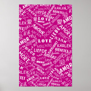 Posters Love Texte - Couleur personnalisée