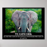 Posters Motivation Faune Elephant Travail d'équipe