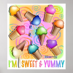 Posters, Prints - Pop Art Ice Creme Cons Poster