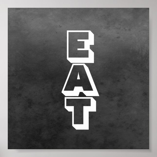 Postertypografie in der Küche grau-weiß Poster (Vorne)