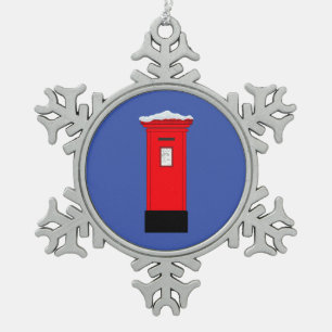 Postfach des Weihnachtsmanns Schneeflocken Zinn-Ornament