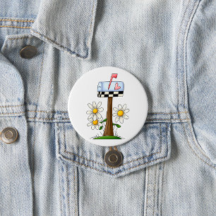 Postfach mit Daisis und Herzenflagge Country Garde Button
