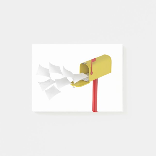 Postfach mit fliegenden Buchstaben Post-it Klebezettel (Vorderseite)
