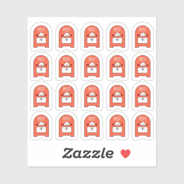 Postfach Postfach Postfach Briefumschlag Planer Aufkleber (Blatt)