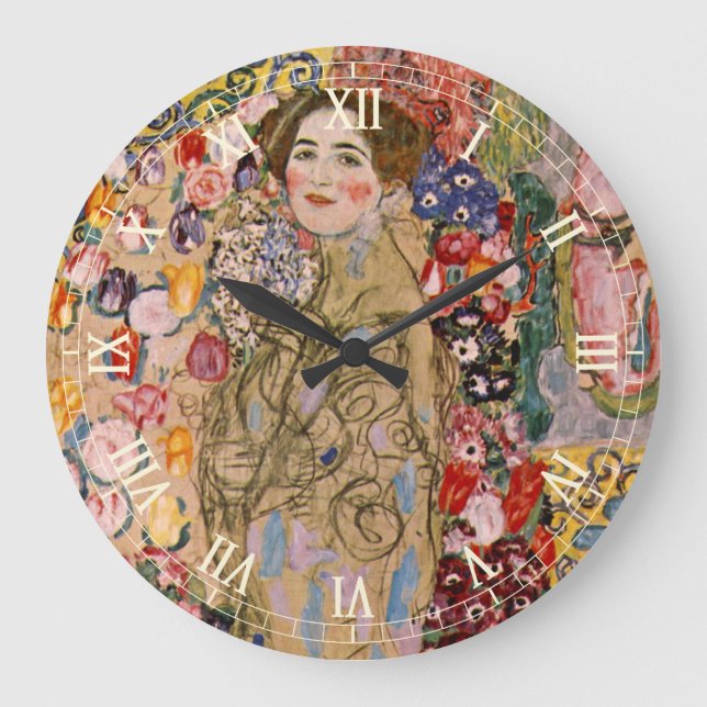 Posthumisches Portrait von Ria Munk von Gustav Kli Große Wanduhr (Vorderseite)