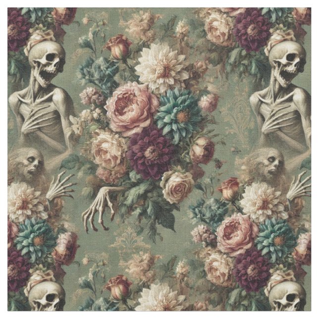 Posthumous Heartache - Gothic Classic Tile Stoff (Nahaufnahme)