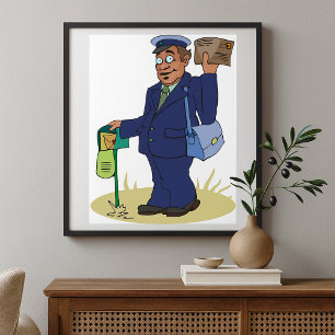 Postie Delivering Poster