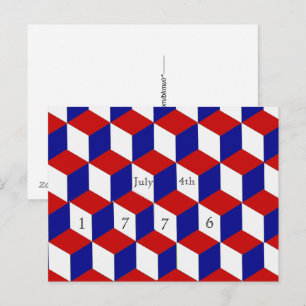 Postkarte - 4. Juli 1776  Block-Illusion