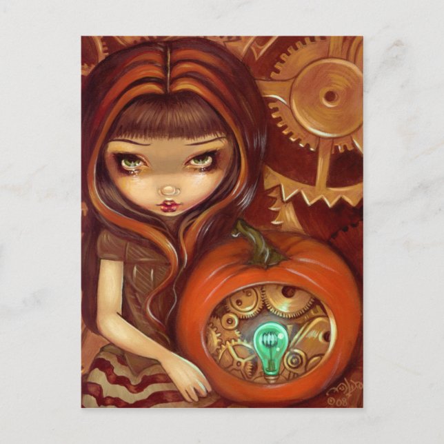 Postkarte "A Clockwork Pumpkin" (Vorderseite)