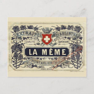 Postkarte Absinthe La Même