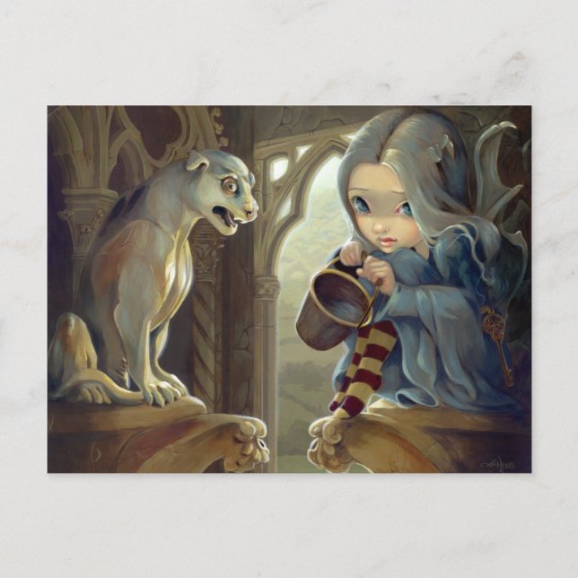 Postkarte "Alannah and the Gargoyle" (Vorderseite)