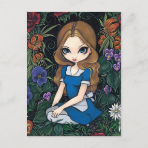Postkarte "Alice und die Blume"