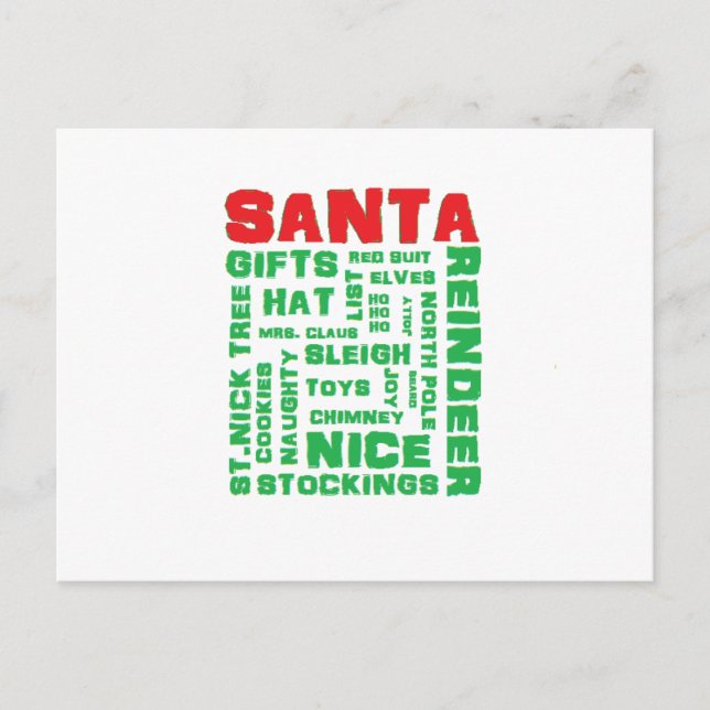 Postkarte "All About Santa" (Vorderseite)