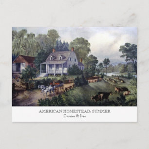 Postkarte - AMERIKANISCHES GEHÖFT: Sommer