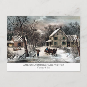 Postkarte - AMERIKANISCHES HAUSHALT: Winter