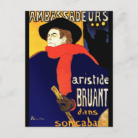 Postkarte: Aristide Bruant von Toulouse-Lautrec