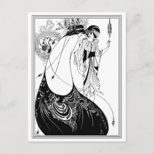 Postkarte: Aubrey Beardsley - Der Pfauenschurz Postkarte