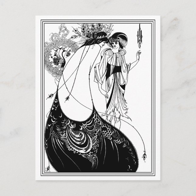 Postkarte: Aubrey Beardsley - The Peacock Skirt Postkarte (Vorderseite)