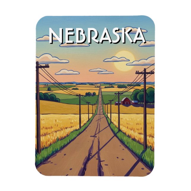 Postkarte aus Nebraska Magnet (Vertikal)