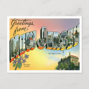 Postkarte aus New Jersey mit großen Buchstaben