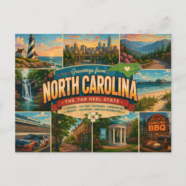 Postkarte aus North Carolina (Vorderseite)