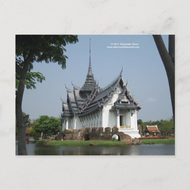 Postkarte aus Thailand mit Bild des Tempels (Vorderseite)