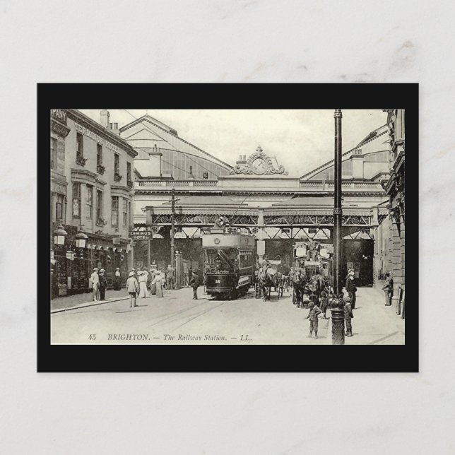 Postkarte - Bahnhof Brighton (Vorderseite)