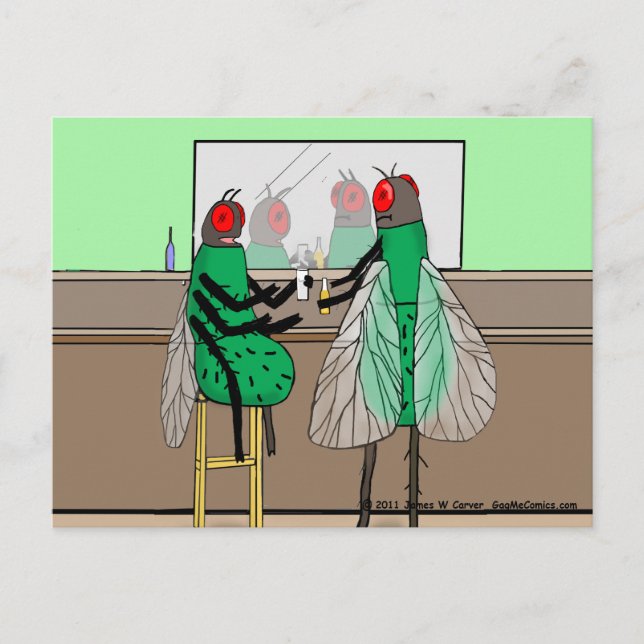 Postkarte "Bar Fliegen" (Vorderseite)