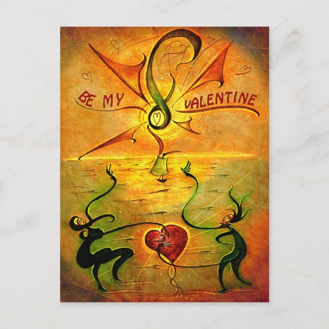 Postkarte "Be My Valentine" (Vorderseite)