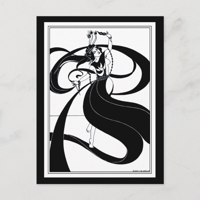 Postkarte: Beardsley Illustration Postkarte (Vorderseite)