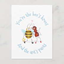 Postkarte 'Bee's knees und ant's pants'