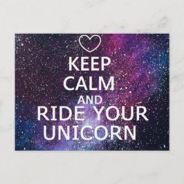POSTKARTE "BEHALT CALM UND FAHRE DEIN UNICORN" GAL