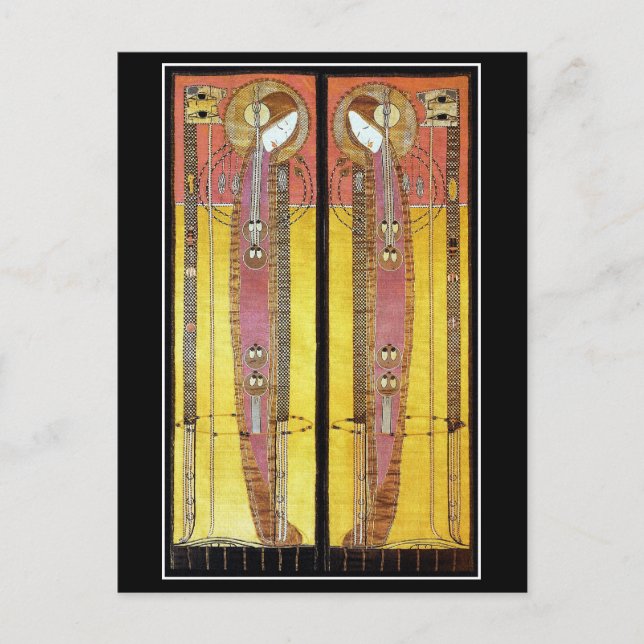 Postkarte: bestickte Panels von Margaret Macdonald Postkarte (Vorderseite)