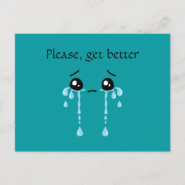 Postkarte: Bitte, besser, Cyan, weinend. Postkarte