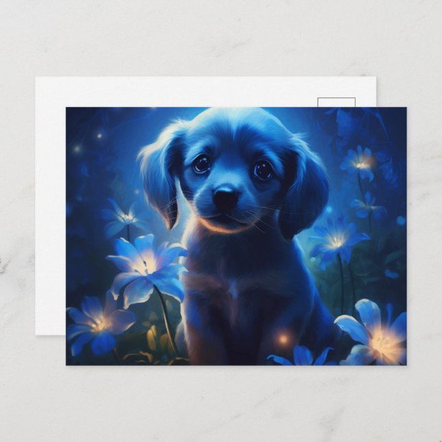 Postkarte Blaulicht (Vorne/Hinten)