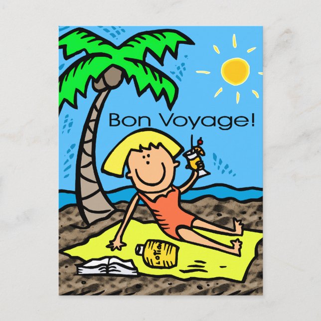 Postkarte: Bön Voyage Postkarte (Vorderseite)