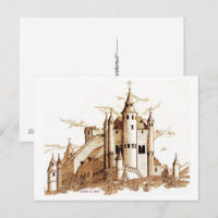 Postkarte - Burg in Spanien (Sepia)