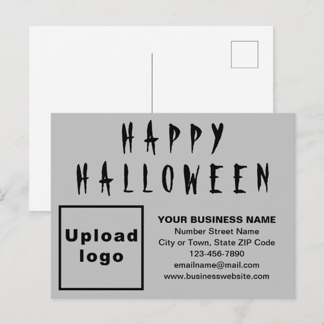 Postkarte "Business Halloween Gray Holiday" (Vorne/Hinten)