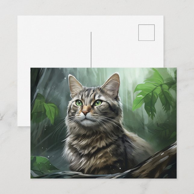 Postkarte Chat Foret 3 (Vorne/Hinten)