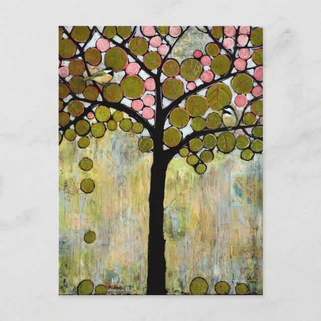 Postkarte Chickadee Tree (Vorderseite)