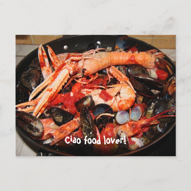 Postkarte: Ciao Food-Liebhaber! Postkarte (Vorderseite)