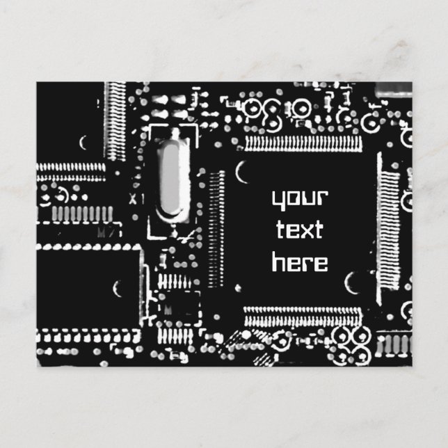 Postkarte "Circuit B&W 2 "Dein Text" (Vorderseite)
