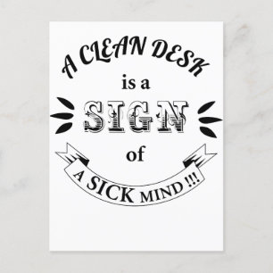 Postkarte "Clean Desk Funny Quotes"