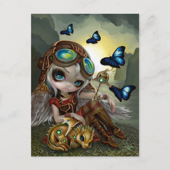 Postkarte "Clockwork Dragonling" (Vorderseite)