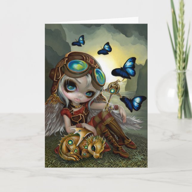 Postkarte "Clockwork Dragonling" (Vorderseite)