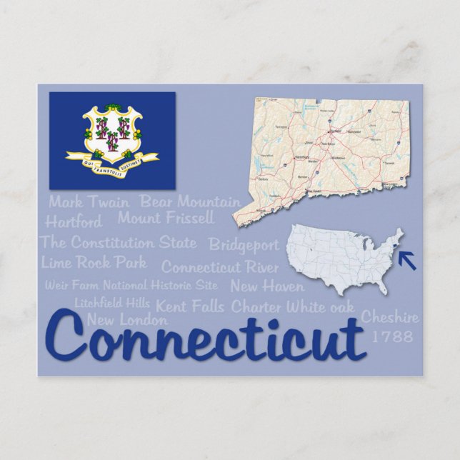 Postkarte "Connecticut" (Vorderseite)