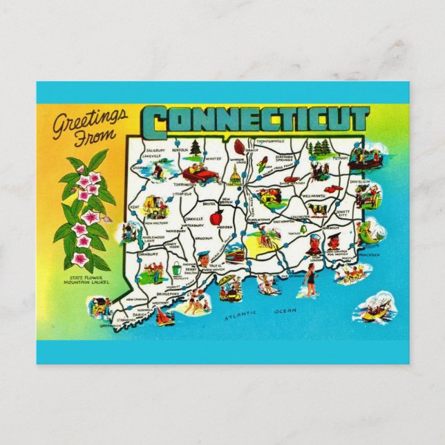 Postkarte Connecticut (Vorderseite)