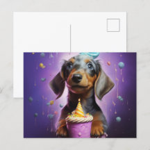 Postkarte Cuddles and Puppy Paws